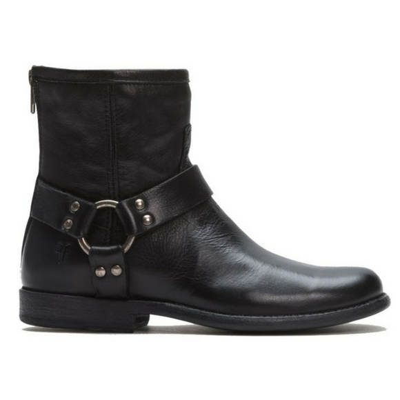Frye Shoes - FRYE Phillip Harness Short Boot in Black size 6.5